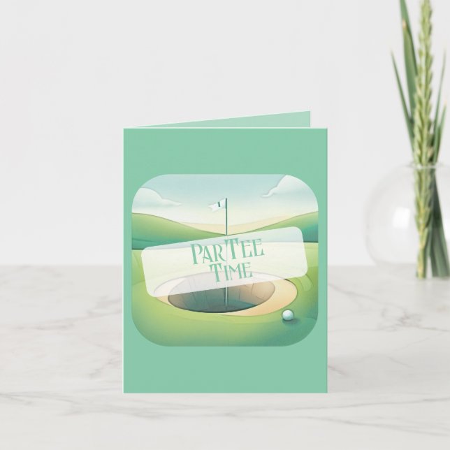 Par-Tee Time Golf Themed Photo Birthday Invitation (Front)