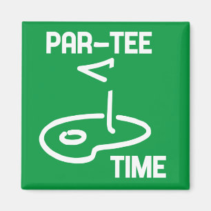 Par-Tee Time White   Magnet
