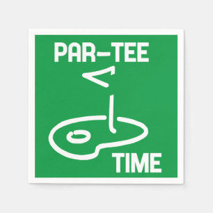 Par-Tee Time White   Napkin