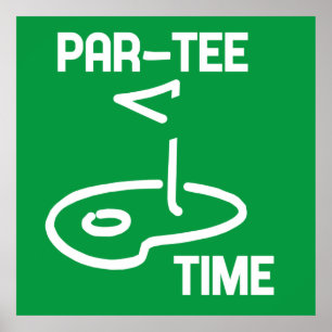 Par-Tee Time White   Poster