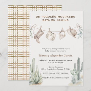 Para Baby Shower Vaquero Niño Personalizadas Invitation