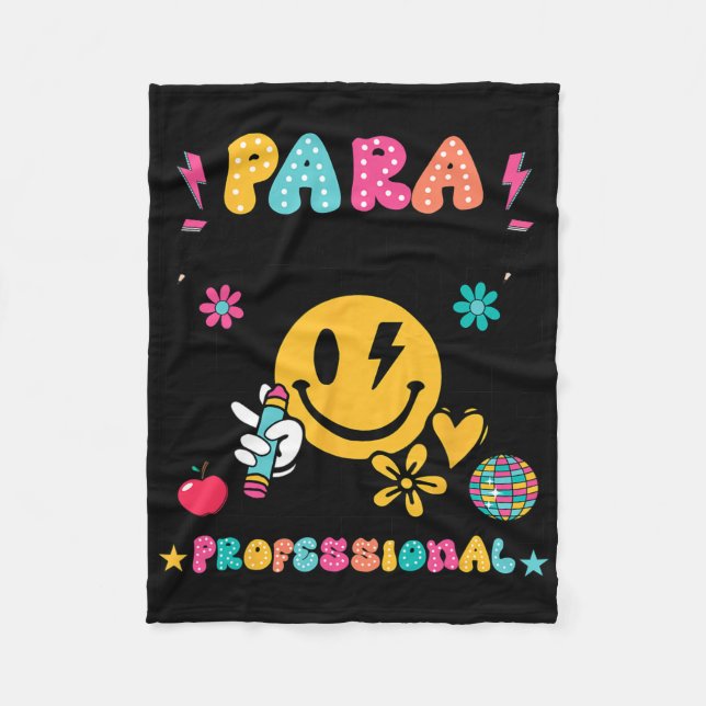 Para Dream Team Paraprofessional First Day Back To Fleece Blanket (Front)