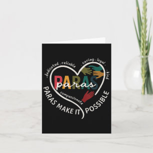 Para Heart Paraprofessional Teacher Paraeducator  Card