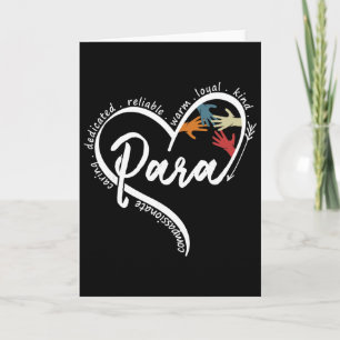Para Heart Paraprofessional Teacher Paraeducator  Card