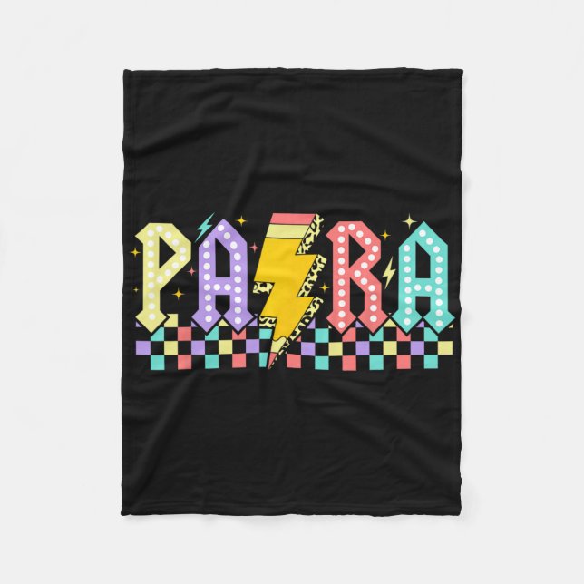 Para Paraprofessional Paraeducator First Day Back  Fleece Blanket (Front)