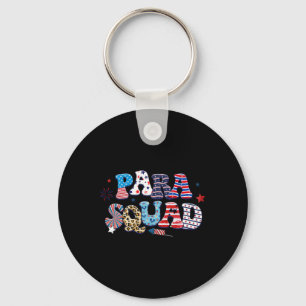 Para Patriotic Squad 4th Of July Paraprofessional Key Ring