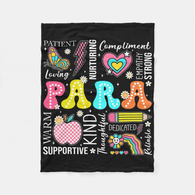 Para Professional Educator 1st Day Of Back To Scho Fleece Blanket (Front)