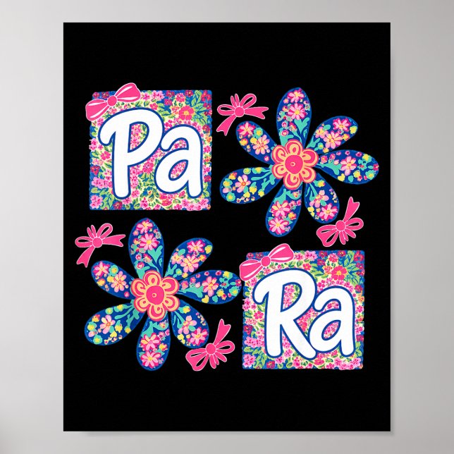 Para professional teacher first day of school back poster (Front)