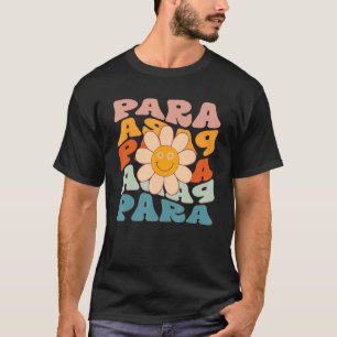 Para Retro Daisy Colourful Teacher Back To School T-Shirt