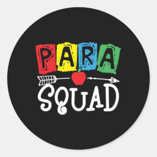 Para Squad School Paraprofessional Team Classic Round Sticker