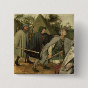 Parable of the Blind, detail of three blind 15 Cm Square Badge
