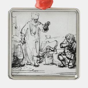 Parable of the ruthless creditor metal tree decoration