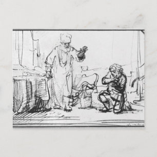 Parable of the ruthless creditor postcard