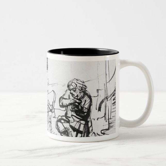 Parable of the ruthless creditor Two-Tone coffee mug (Right)