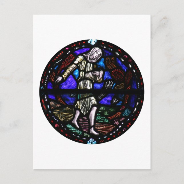 Parable of the Sower Stained Glass Art Postcard (Front)