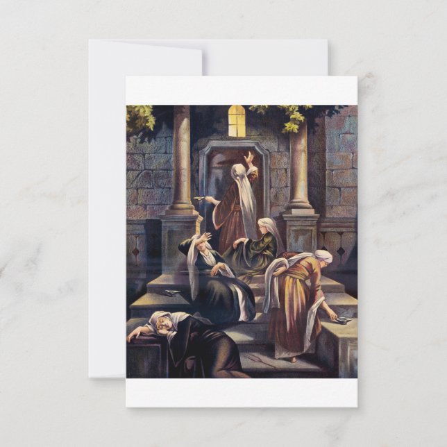Parable of the Ten Virgins Devotional Holy Card (Front)