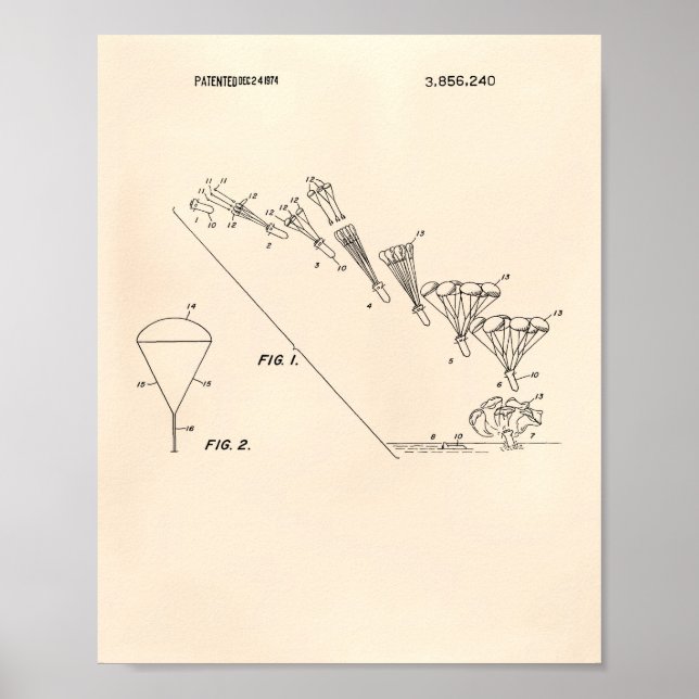 Parachute 1974 Patent Art - Old Peper Poster (Front)