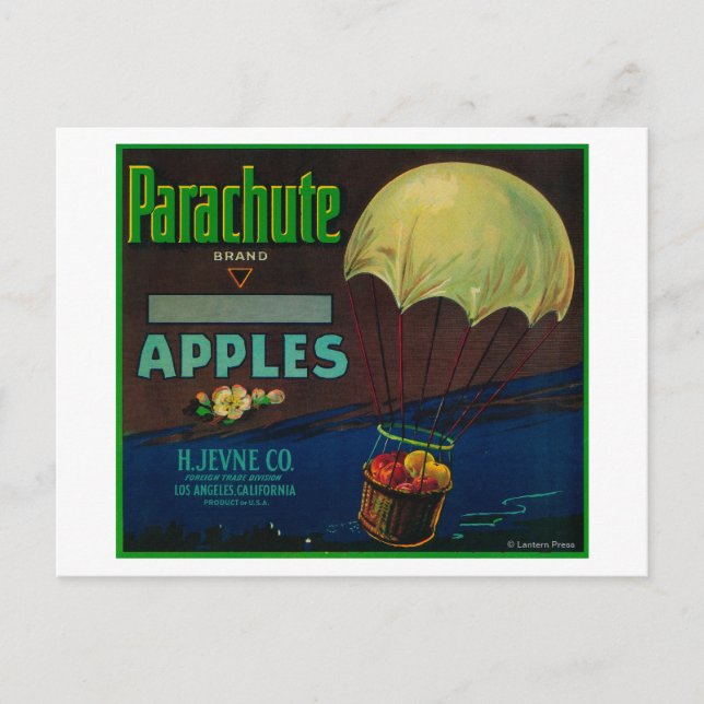 Parachute Apple Crate Label Postcard (Front)