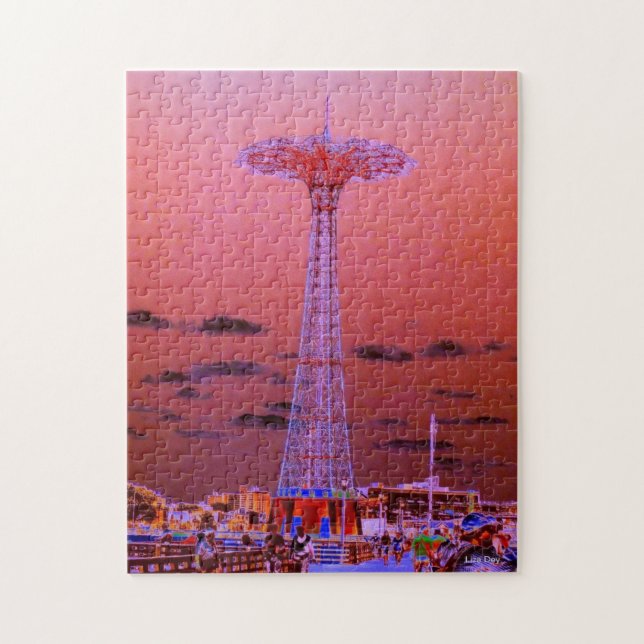 Parachute Jump Psychedelic Jigsaw Puzzle (Vertical)