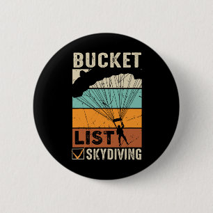 Parachute Jump Skydiver Instructor Bucket Lists Sk 6 Cm Round Badge