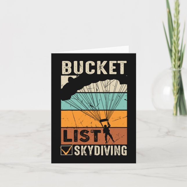 Parachute Jump Skydiver Instructor Bucket Lists Sk Card (Front)