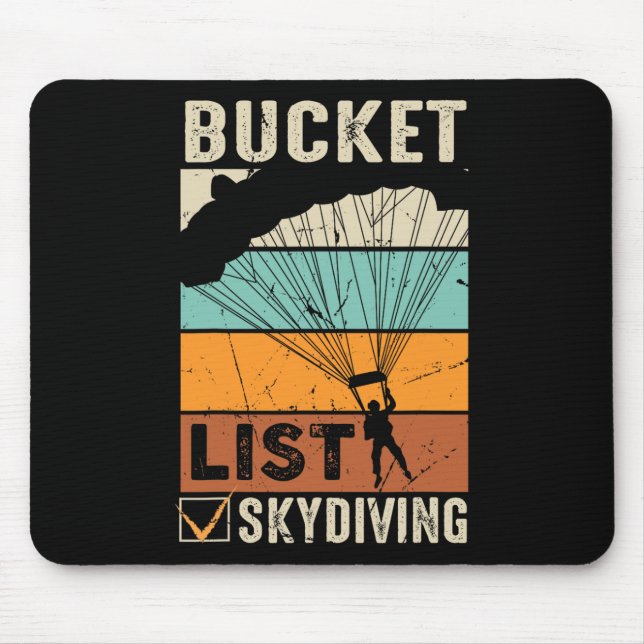 Parachute Jump Skydiver Instructor Bucket Lists Sk Mouse Pad (Front)