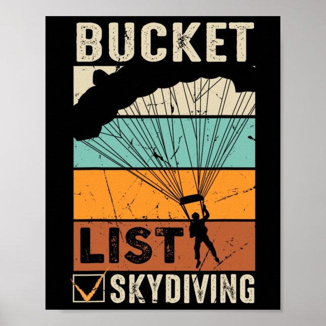 Parachute Jump Skydiver Instructor Bucket Lists Sk Poster (Front)