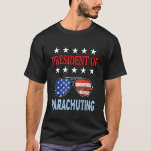 Parachuting Accessories  Usa Flag Parachuting Sayi T-Shirt