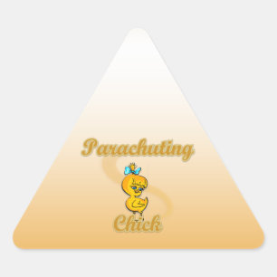 Parachuting Chick Triangle Sticker