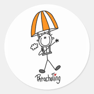 Parachuting Classic Round Sticker