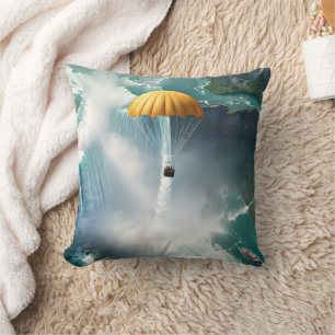 Parachuting Over Niagara Falls In A Basket, Cushion