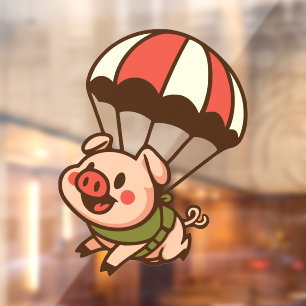 Parachuting pig