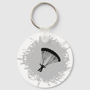 Parachuting Scribble Style Key Ring