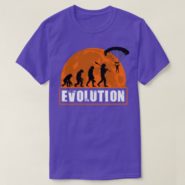 Parachuting Shirt Funny Human Evolution Gift (Design Front)