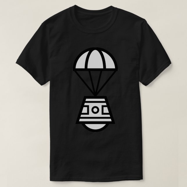 Parachuting Space Capsule Icon T-Shirt (Design Front)