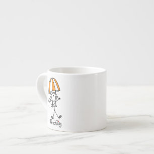 Parachuting Stick Figure Espresso Cup