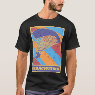 Parachuting Vintage Retro Colours Parachute Diver T-Shirt