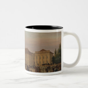 Parade before the royal palace, 1839 Two-Tone coffee mug