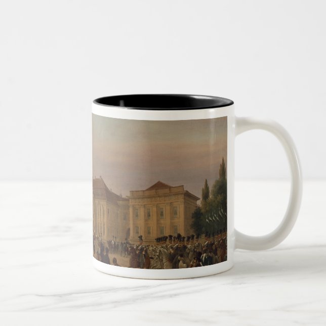 Parade before the royal palace, 1839 Two-Tone coffee mug (Right)