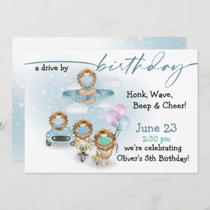 Parade of Lions  Drive By  Birthday Invitation
