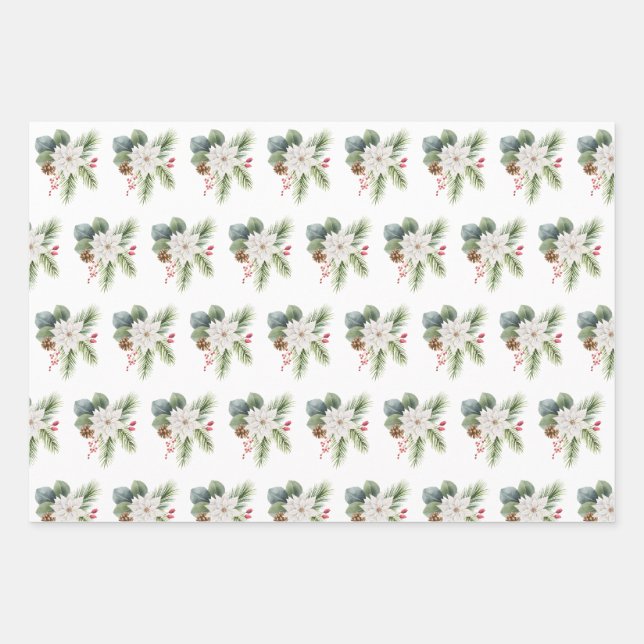 Parade of Poinsettias Wrapping Paper (Front)
