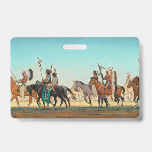 Parade of Warriors by Maynard Dixon ID Badge