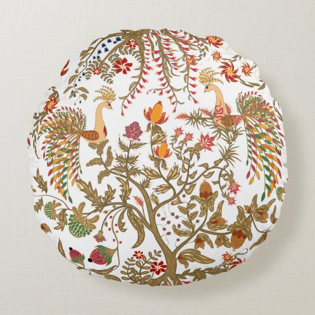 Paradiesvögel, Vögel Round Cushion (Front)