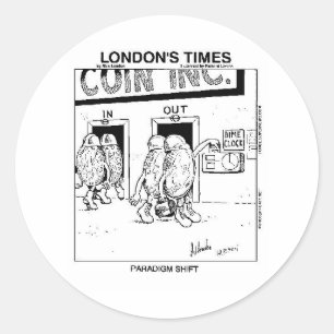 Paradigm Shift Funny Cartoon Gifts & Collectibles Classic Round Sticker