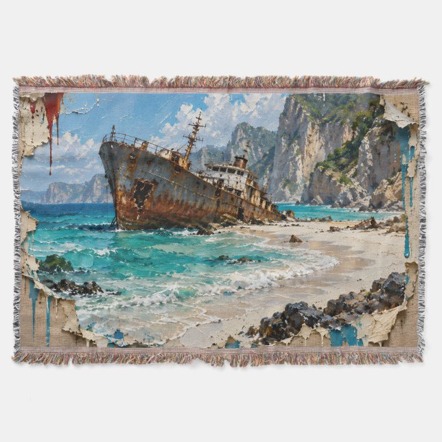 Paradise and Rust Throw Blanket (Front)
