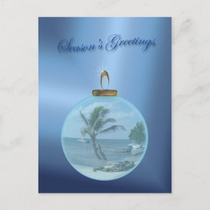 Paradise Beach Christmas Wishes Po... Holiday Postcard