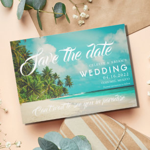 Paradise Beach Destination Wedding Save Dates Save The Date