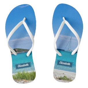 Paradise beach photograph with name thongs