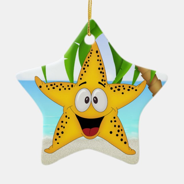 Paradise Beach Star Fish - SRF Ceramic Ornament (Front)