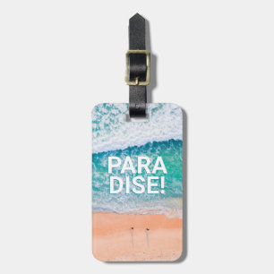 PARADISE! Beach Waves, Contact info, Personalise Luggage Tag